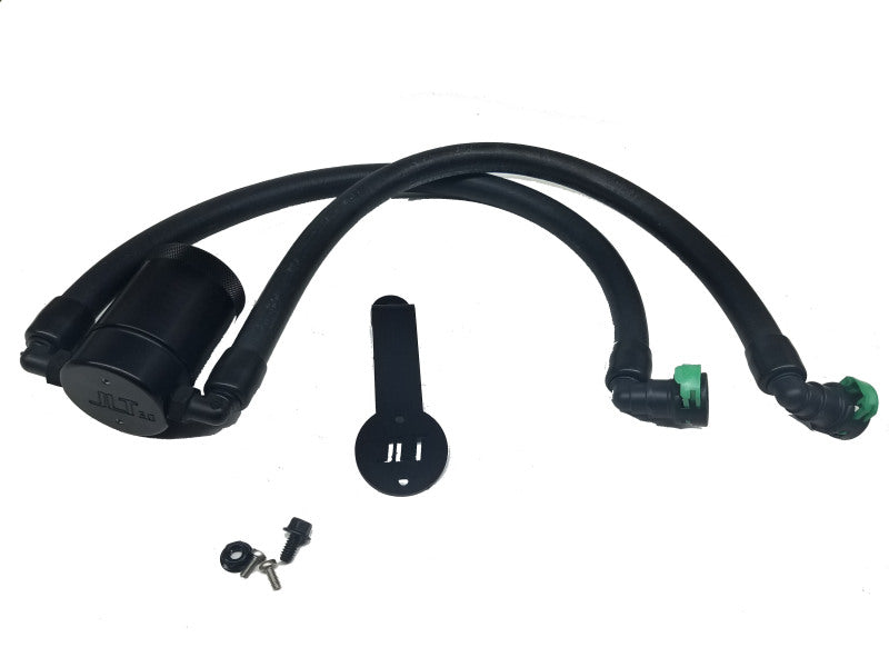 J&L 15-18 Ford Mustang EcoBoost Driver Side Oil Separator 3.0 - Black Anodized - eliteracefab.com