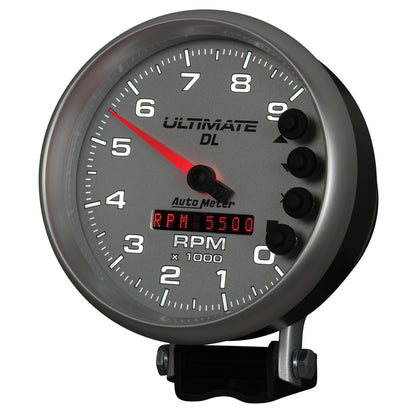 AutoMeter Gauge Tach 5in. 9K RPM Pedestal Datalogging Ultimate Dl Playback Silver 6894