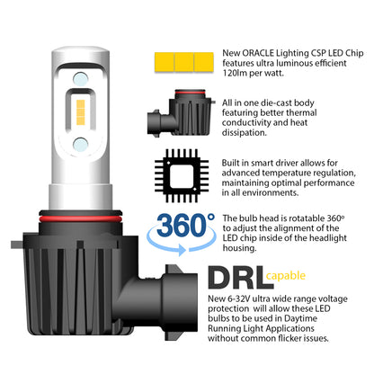 Oracle H13 - VSeries LED Headlight Bulb Conversion Kit - 6000K - eliteracefab.com