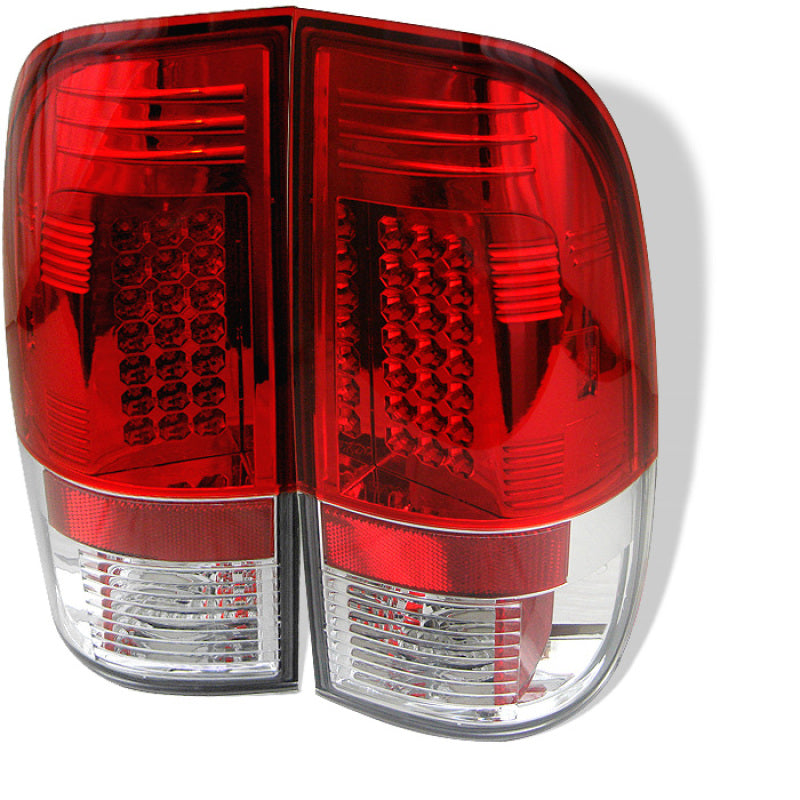 Spyder Ford F150 side 97-03/F250/350 Duty 99-07 LED Tail Lights Red Clear ALT-YD-FF15097-LED-RC - eliteracefab.com