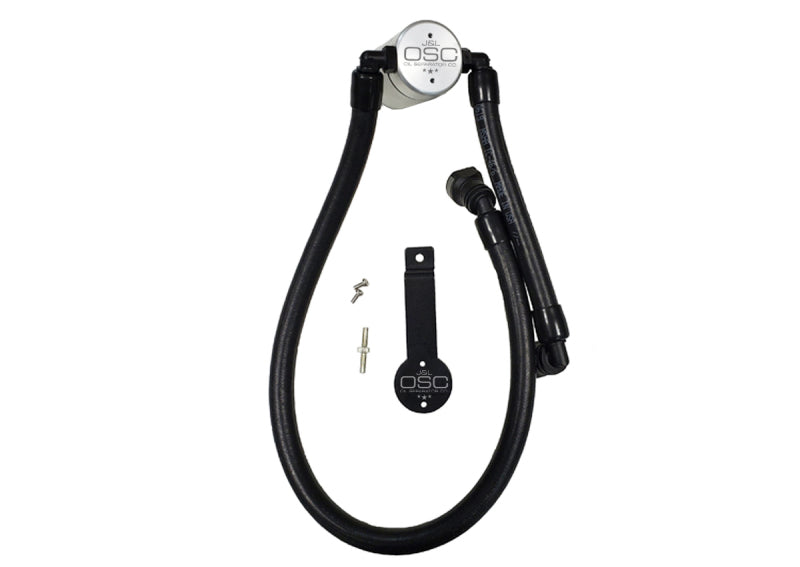 J&L Oil Separator 3.0 Passenger Side 2011-14 Mustang GT/12-13 Boss 302 Remote Mount - Clear Anodized J&L