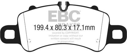 EBC 2016+ Porsche Boxster 718 (Iron Rotors Only) 2.5L Turbo Yellowstuff Front Brake Pads - eliteracefab.com