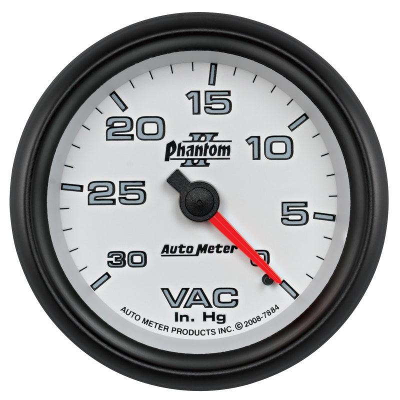 AutoMeter Gauge Vacuum 2-5/8in. 30Inhg Mechanical Phantom II 7884