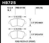 Hawk Performance HP+ Front Brake Pads - HB725N.650