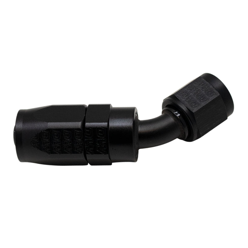 DeatschWerks 6AN Female Swivel 45-Degree Hose End CPE - Anodized Matte Black DeatschWerks