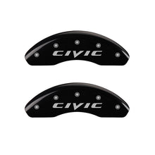 Load image into Gallery viewer, MGP 4 Caliper Covers Engraved Front 2015/Civic Engraved Rear 2015/Civic Black finish silver ch