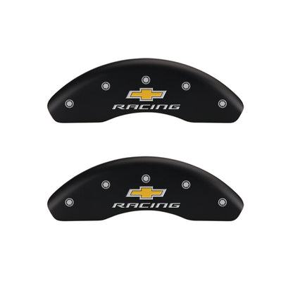 MGP 4 Caliper Covers Engraved Front & Rear Chevy racing Red finish silver ch MGP
