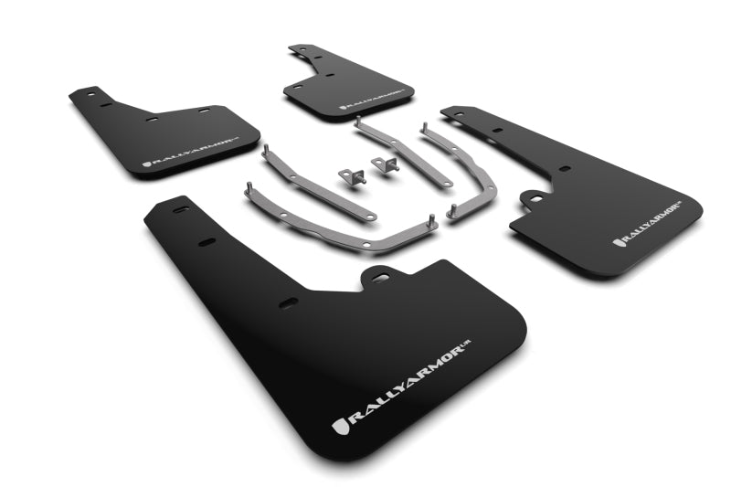 Rally Armor 2022 Hyundai Tucson Black UR Mud Flap w/ White Logo - eliteracefab.com