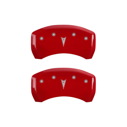 MGP 4 Caliper Covers Engraved Front Pontiac Rear Arrow Red Finish Silver Char 2007 Pontiac Solstice MGP