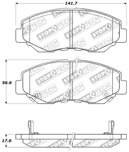 STOPTECH PERFORMANCE 03-10 HONDA ACCORD / 02-06 CR-V / 03-08 PILOT FRONT BRAKE PADS, 309.09140 - eliteracefab.com