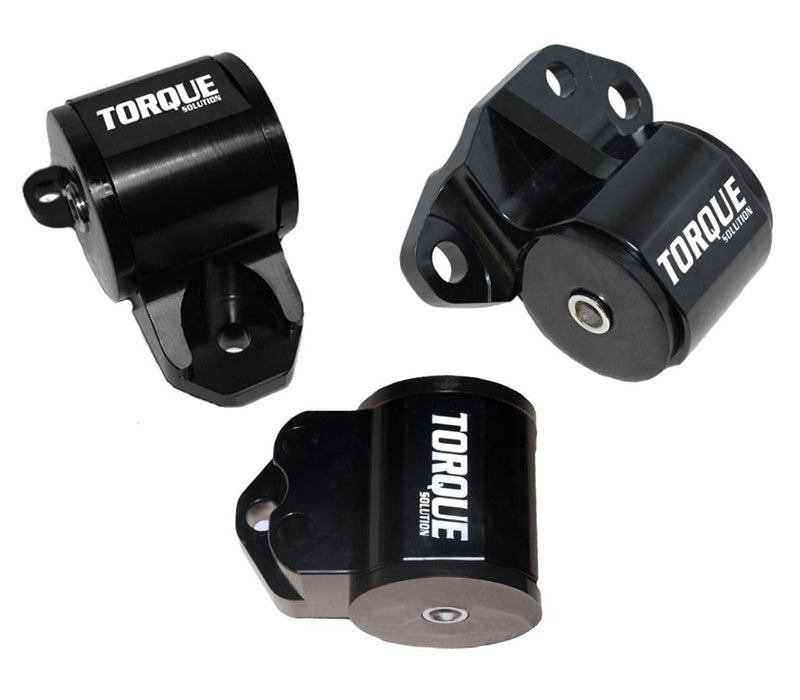 Torque Solution 3pc Billet Engine Mount Kit (3 Bolt): 92-95 Honda Civic/94-01 Integra/93-97 Del Sol - eliteracefab.com