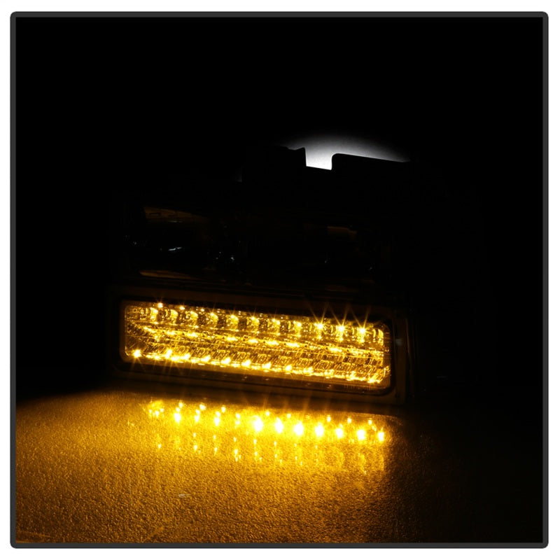 Xtune 92-94 Blazer Full Size Corner/LED Bumper Headlights Chrome HD-JH-CCK88-LED-AM-C-SET - eliteracefab.com