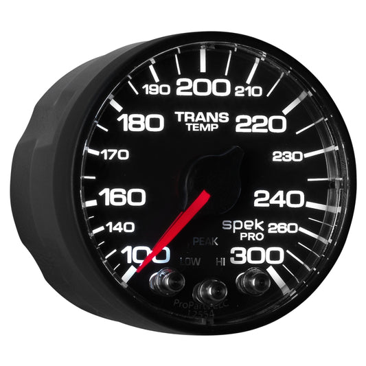 Autometer Spek-Pro 52.4mm 100-300 Deg F Digital Stepper Motor Trans Temp Gauge P342328