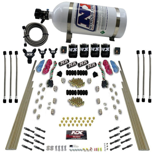 Nitrous Express 8 Cyl Dry Direct Port, Dual Stage, 4 Solenoids, w/ 10 lb Bottle - 93106-10