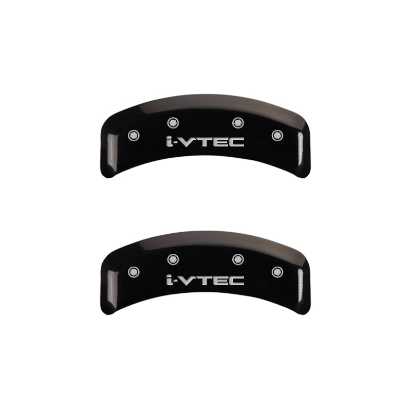 MGP 4 Caliper Covers Engraved Front & Rear i-Vtec Black finish silver ch MGP