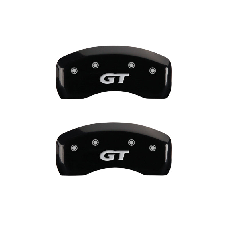 MGP 4 Caliper Covers Engraved Front Mustang Engraved Rear SN95/GT Black finish silver ch MGP