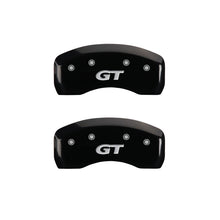 Load image into Gallery viewer, MGP 4 Caliper Covers Engraved Front Mustang Engraved Rear SN95/GT Black finish silver ch MGP