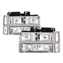 Load image into Gallery viewer, Xtune Chevy Suburban 94-98 Headlights w/ Corner &amp; Parking Lights 8pcs Chrome HD-JH-CCK88-AM-C-SET - eliteracefab.com