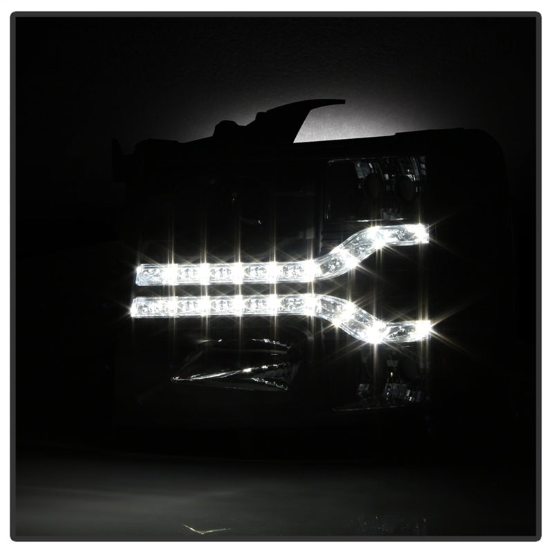 Spyder Chevy Silverado 1500 07-13 V2 Projector Headlights - LED DRL - Black PRO-YD-CS07V2-DRL-BK - eliteracefab.com