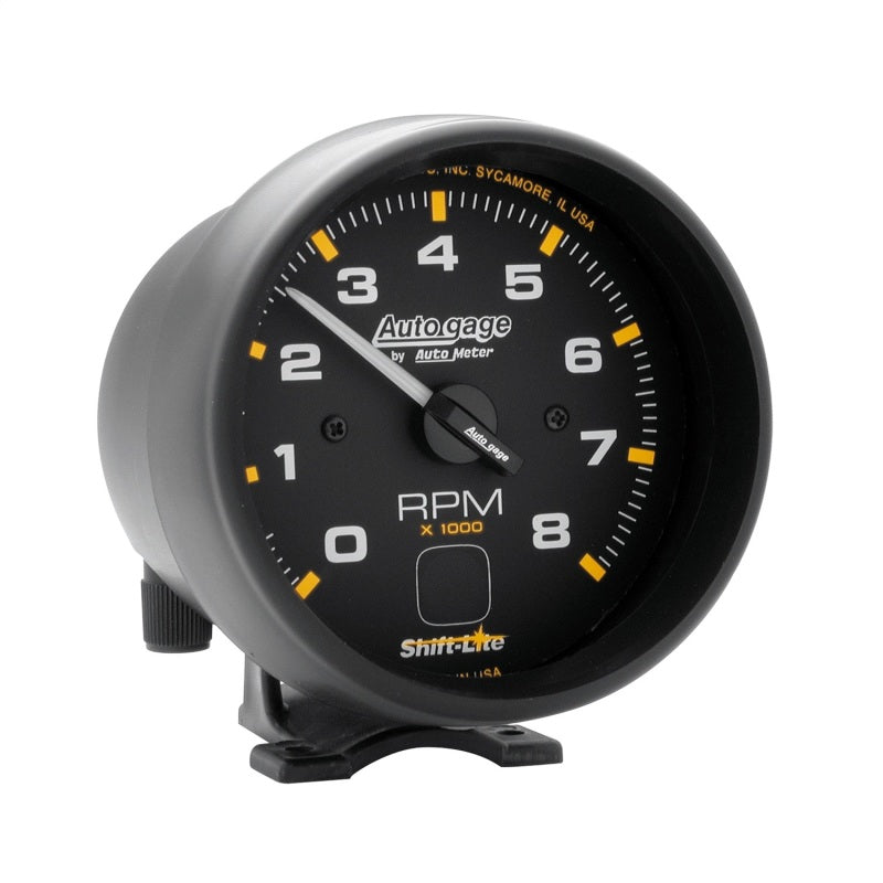 Autometer AutoGage 3-3/4in Pedestal Tachometer 0-8000 RPM Black/Black w/ Shift Light 2302