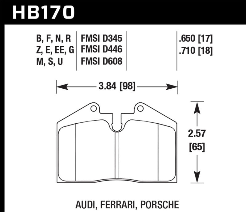 Hawk 89-94 Porsche 911 / 86-94 944 / 93 & 95 968 Front & Rear DTC-70 Race Brake Pads - eliteracefab.com