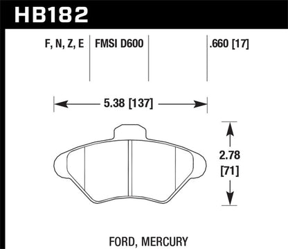Hawk Performance HP+ Brake Pads - HB182N.660 Hawk Performance