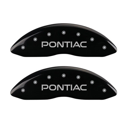 MGP 4 Caliper Covers Engraved Front Pontiac Engraved Rear G8 Black finish silver ch MGP