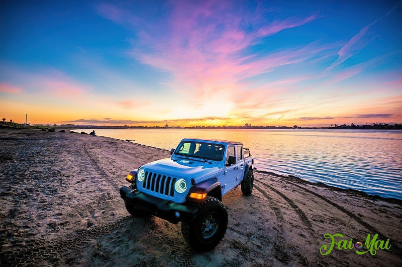 Oracle Jeep JL/Gladiator JT Oculus Switchback Bi-LED Projector Headlights - Amber/White Switchback - eliteracefab.com