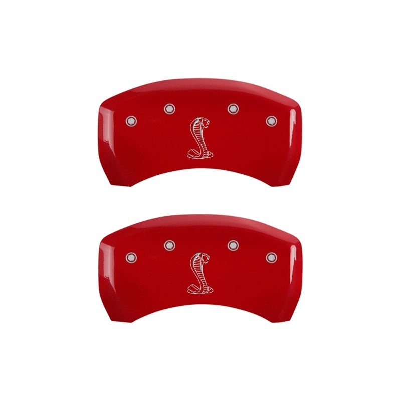 MGP Rear set 2 Caliper Covers Engraved Rear Snake Red finish silver ch MGP