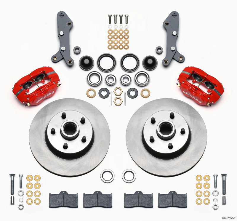 Wilwood Forged Dynalite-M Front Kit 11.30in 1 PC Rotor&Hub Red 60-68 Ford / Mercury Full Size Wilwood