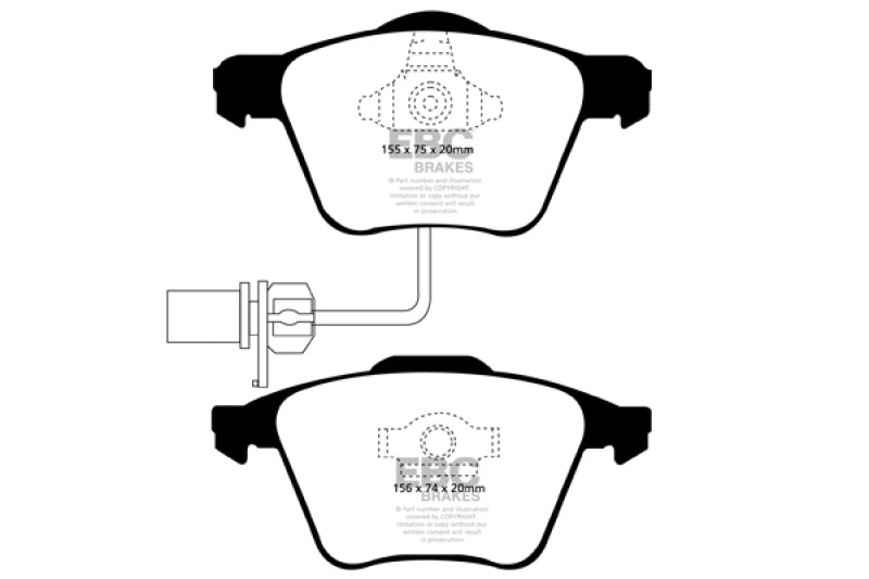 EBC 05-08 Audi A4 2.0 Turbo Greenstuff Front Brake Pads - eliteracefab.com