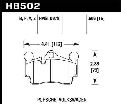 Hawk Porsche / Volkswagen Performance Ceramic Street Rear Brake Pads - eliteracefab.com
