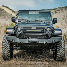 Load image into Gallery viewer, Westin 18-20 Jeep Wrangler WJ2 Full Width Front Bumper w/LED Light Bar Mount Textured Black - eliteracefab.com