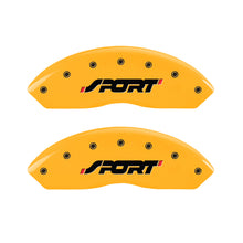 Load image into Gallery viewer, MGP 4 Caliper Covers Engraved Front &amp; Rear SPORT Yellow finish black ch MGP