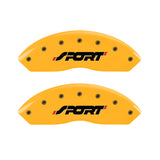 MGP 4 Caliper Covers Engraved Front & Rear SPORT Yellow finish black ch