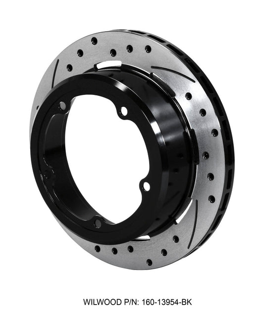 Wilwood Rotor-1.91in Offset-SRP-BLK-Drill-RH 11.00 x .810 - 5 x 5.75in Floater Wilwood