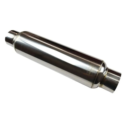 Kooks Universal 3in Round Muffler 14in Long. Pol SS - eliteracefab.com