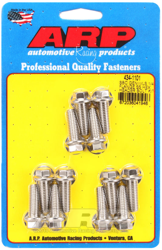 ARP SBC/GENIII LS 1/4 Flange SS Hex Header Bolt Kit ARP