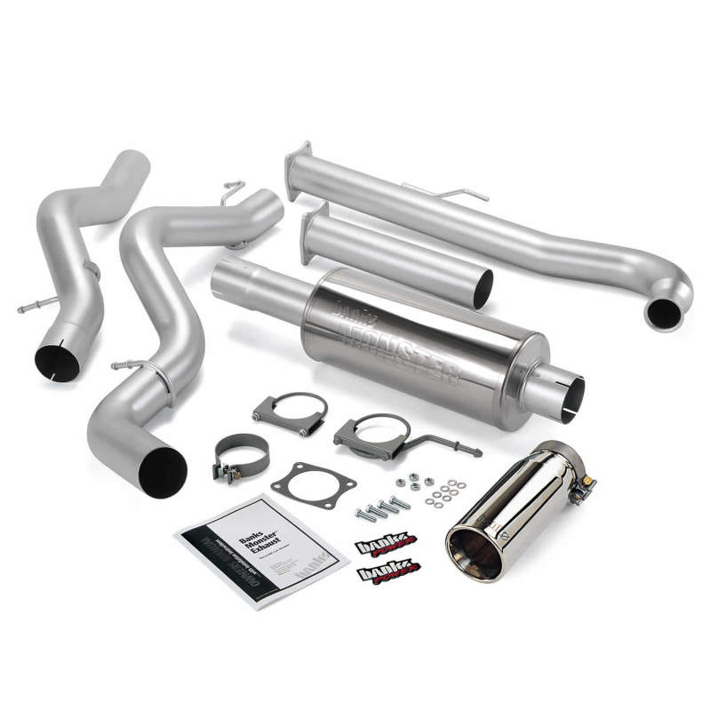 Banks Power 01-04 Chevy 6.6L SCLB Monster Exhaust System - SS Single Exhaust w/ Chrome Tip Banks Power