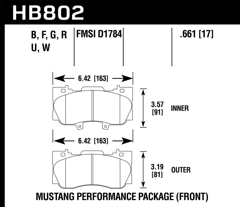 Hawk Performance DTC-70 Front Brake Pads - HB802U.661 Hawk Performance