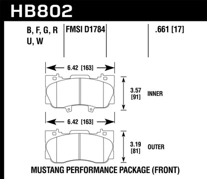 Hawk Performance DTC-70 Front Brake Pads - HB802U.661 Hawk Performance