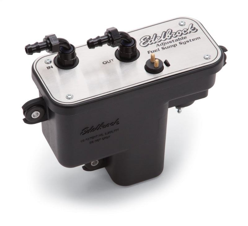 Edelbrock Fuel System Universal Fuel Sump Module Adjustable Fuel Sump Tank Only 255 LPH - eliteracefab.com