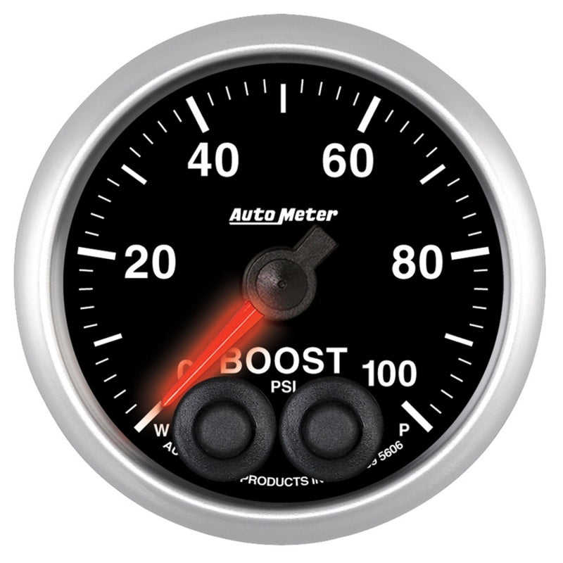Autometer Elite 52mm 100psi Digital Stepper Motor w/Peak and Warning Boost Gauge 5606