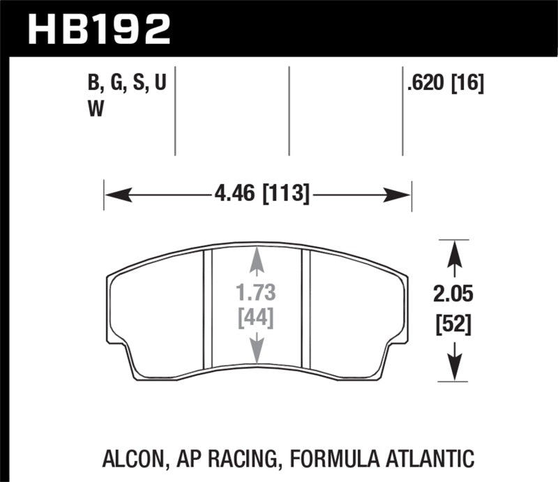 Hawk Performance DTC-60 Brake Pads - HB192G.620