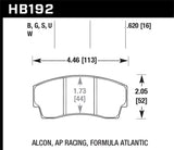 Hawk Performance DTC-70 Brake Pads - HB192U.620