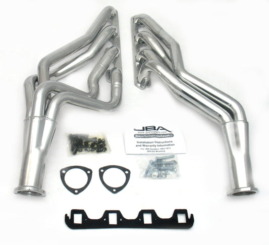 JBA 65-73 Ford Mustang 260-302 SBF 5 Speed T5/T56 1-3/4in Primary Silver Ctd Long Tube Header JBA