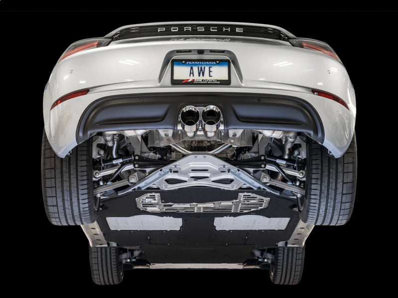 AWE Tuning Porsche 718 Boxster / Cayman Touring Edition Exhaust - Chrome Silver Tips AWE Tuning