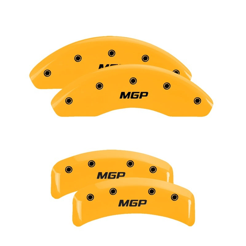 MGP 4 Caliper Covers Engraved Front & Rear MGP Yellow Finish Black Char 1997 Chevrolet Camaro MGP