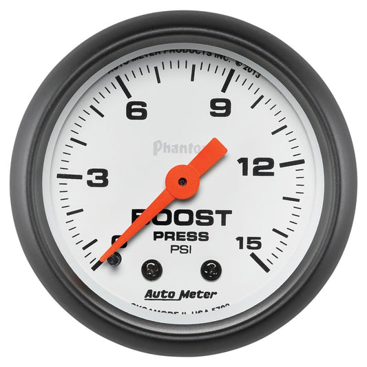 Autometer Phantom 52mm 0-15PSI Mechanical Boost Pressure Gauge 5702