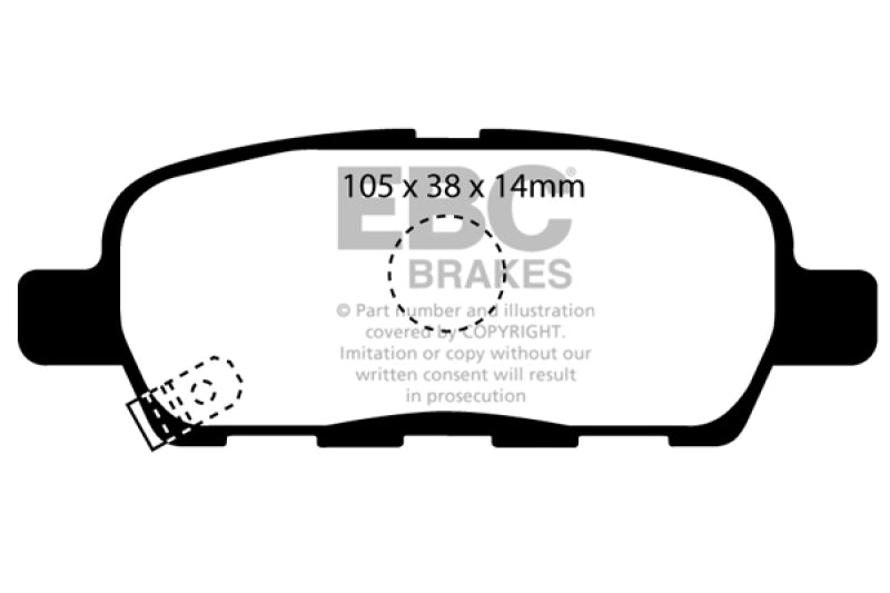 EBC 10-13 Infiniti FX35 3.5 Greenstuff Rear Brake Pads - eliteracefab.com